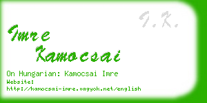 imre kamocsai business card